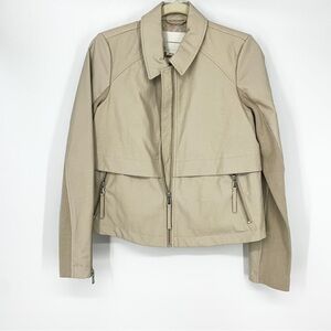 Anthropologie Tan Faux Leather Jacket Size S